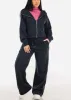 Zip Up Fleece Hoodie Navy w Thumbholes sold by Moda
