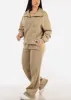 Khaki Half Zip Up Fleece Sweatshirt sold by Moda