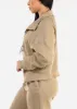 Khaki Half Zip Up Fleece Sweatshirt sold by Moda