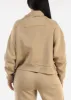 Khaki Half Zip Up Fleece Sweatshirt sold by Moda