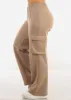 Super High Waist Wide Leg Cargo Pants Light Brown sold by Moda