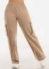 Super High Waist Wide Leg Cargo Pants Light Brown sold by Moda
