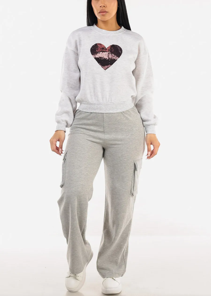 Super High Waist Wide Leg Cargo Pants Grey sold by Moda product image thumbnail 2