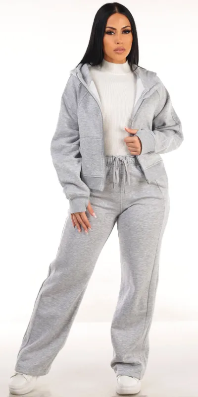 Zip Up White Sweatpants Trio sold by Moda