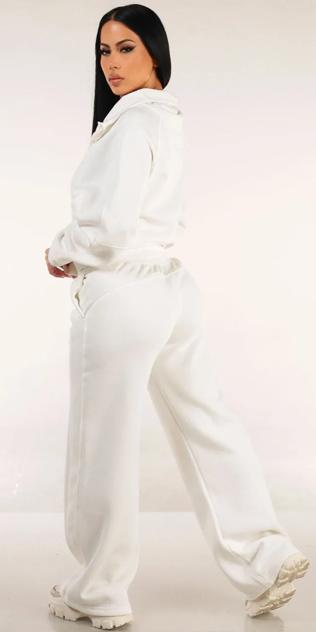 White Fleece Sweatpants Outfit sold by Moda product image thumbnail 2