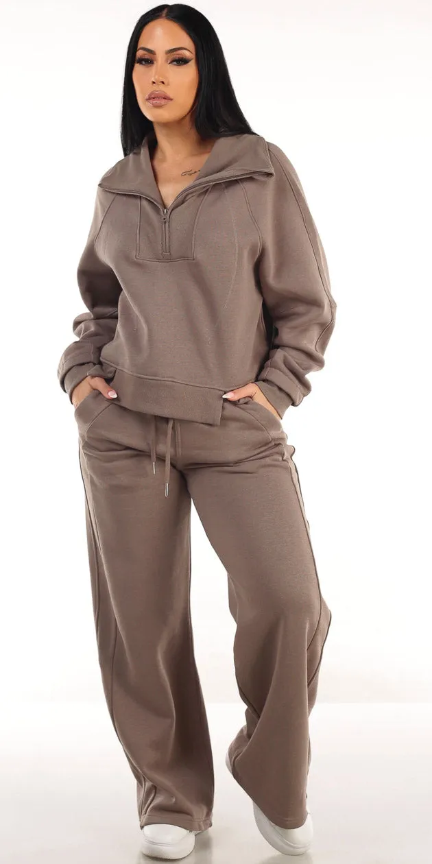 Mocha Fleece Sweatpants Combo sold by Moda