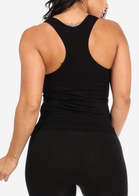 One Size Racerback Seamless Top (Black) sold by Moda product image thumbnail 2