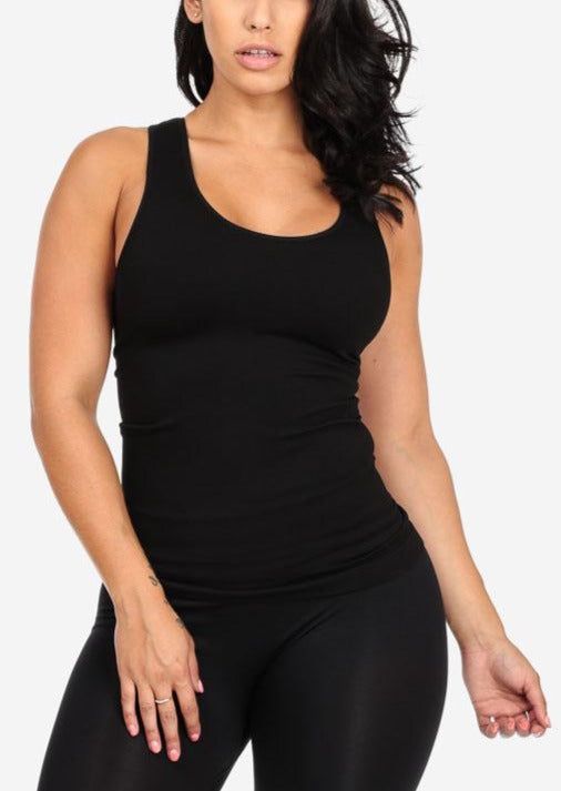 One Size Racerback Seamless Top (Black) sold by Moda