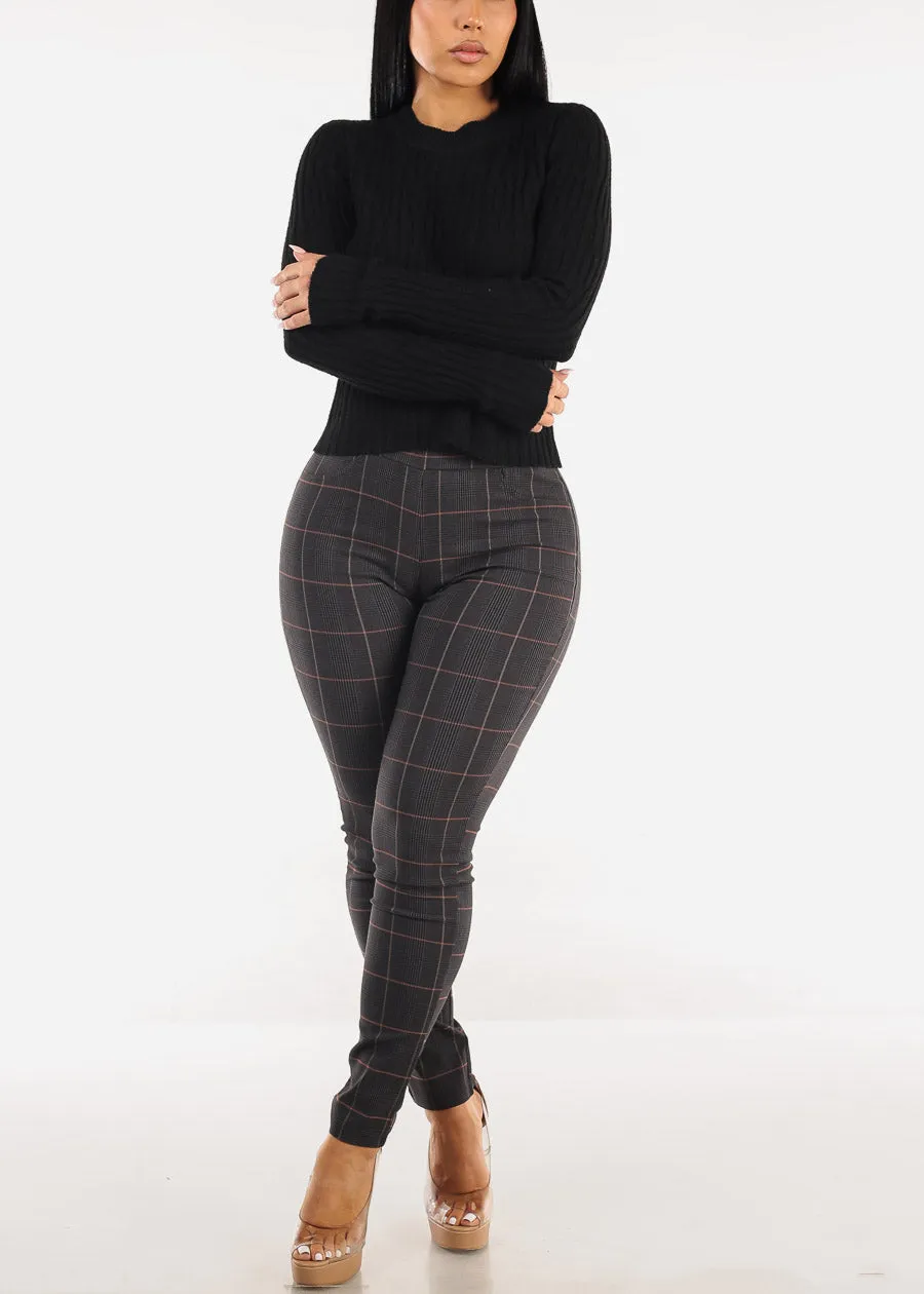 Long Sleeve Crewneck Rib Knit Sweater Black sold by Moda product image thumbnail 2