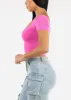 Double Layered Square Neck Crop Top Fuchsia sold by Moda