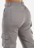 Butt Lift Straight Wide Leg Cargo Jeans Grey sold by Moda