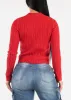Long Sleeve Crewneck Rib Knit Sweater Red sold by Moda
