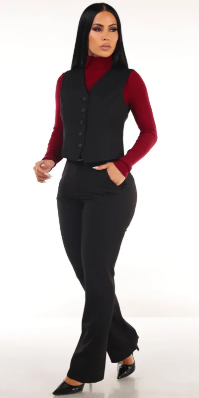 Vest Turtleneck Dressy Pants Trio sold by Moda