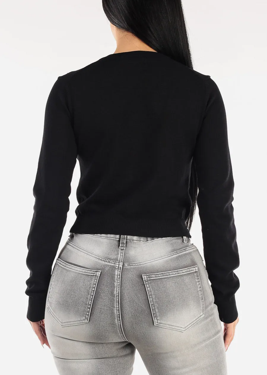 Black Crewneck Sweater Top W Rhinestones sold by Moda product image thumbnail 4