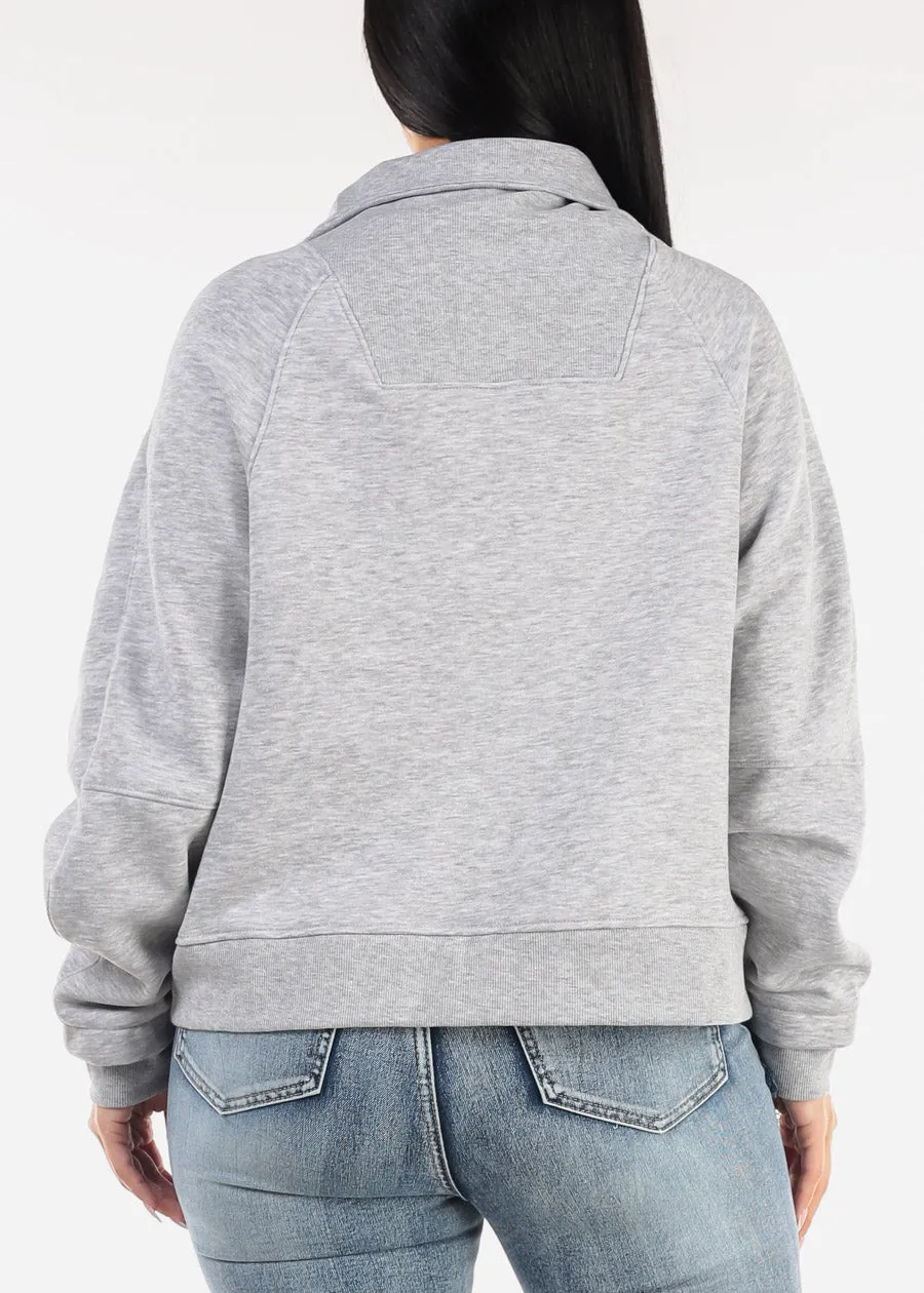 Half Zip Up Fleece Sweatshirt Grey sold by Moda product image thumbnail 4