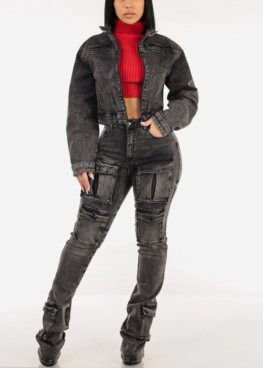 Ribbed Turtleneck Cropped Sweater Red sold by Moda product image thumbnail 2