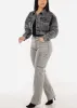 Butt Lift Straight Wide Leg Cargo Jeans Grey sold by Moda