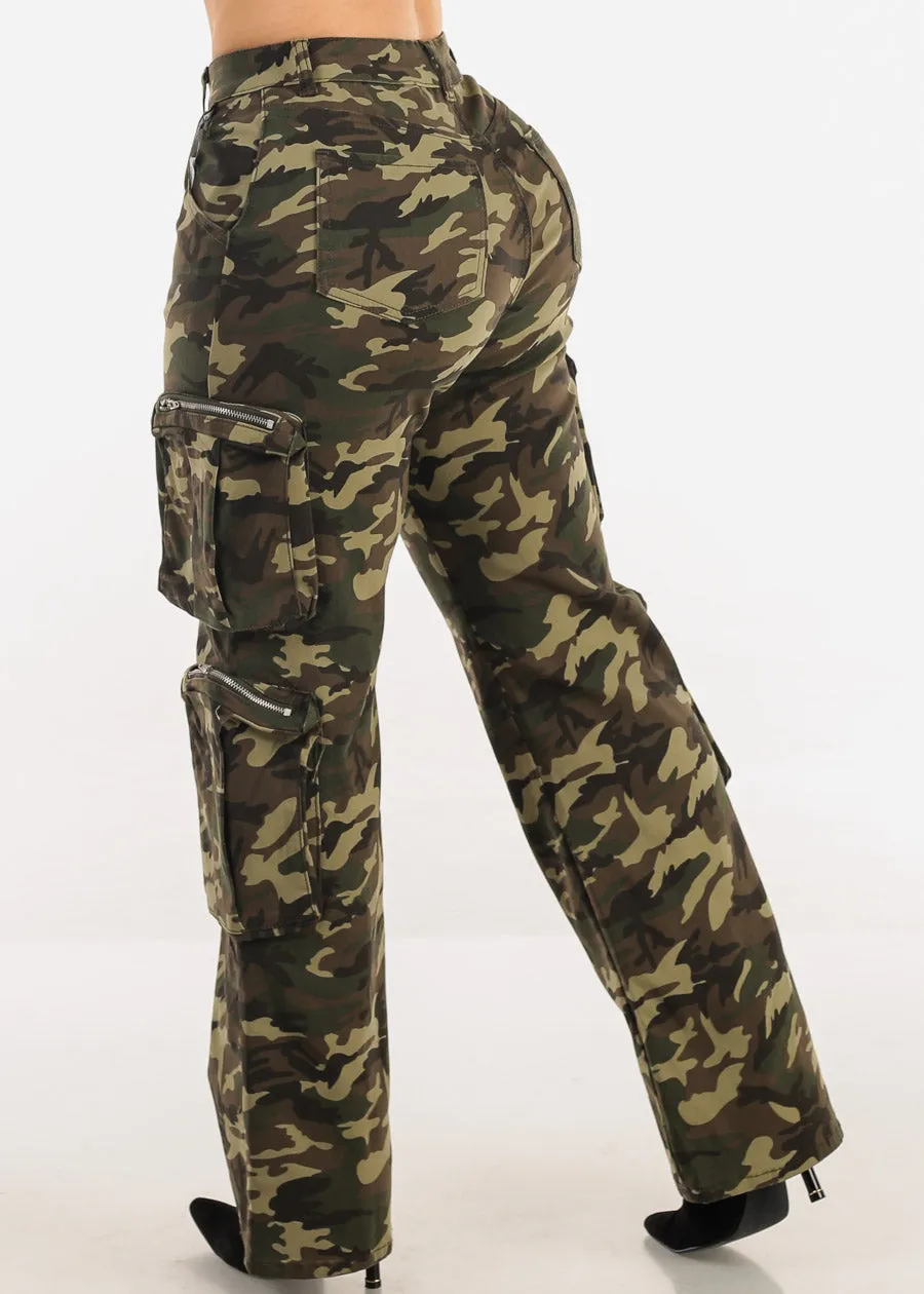 Hyper Stretch Camouflage Straight Wide Leg Pants sold by Moda product image thumbnail 4