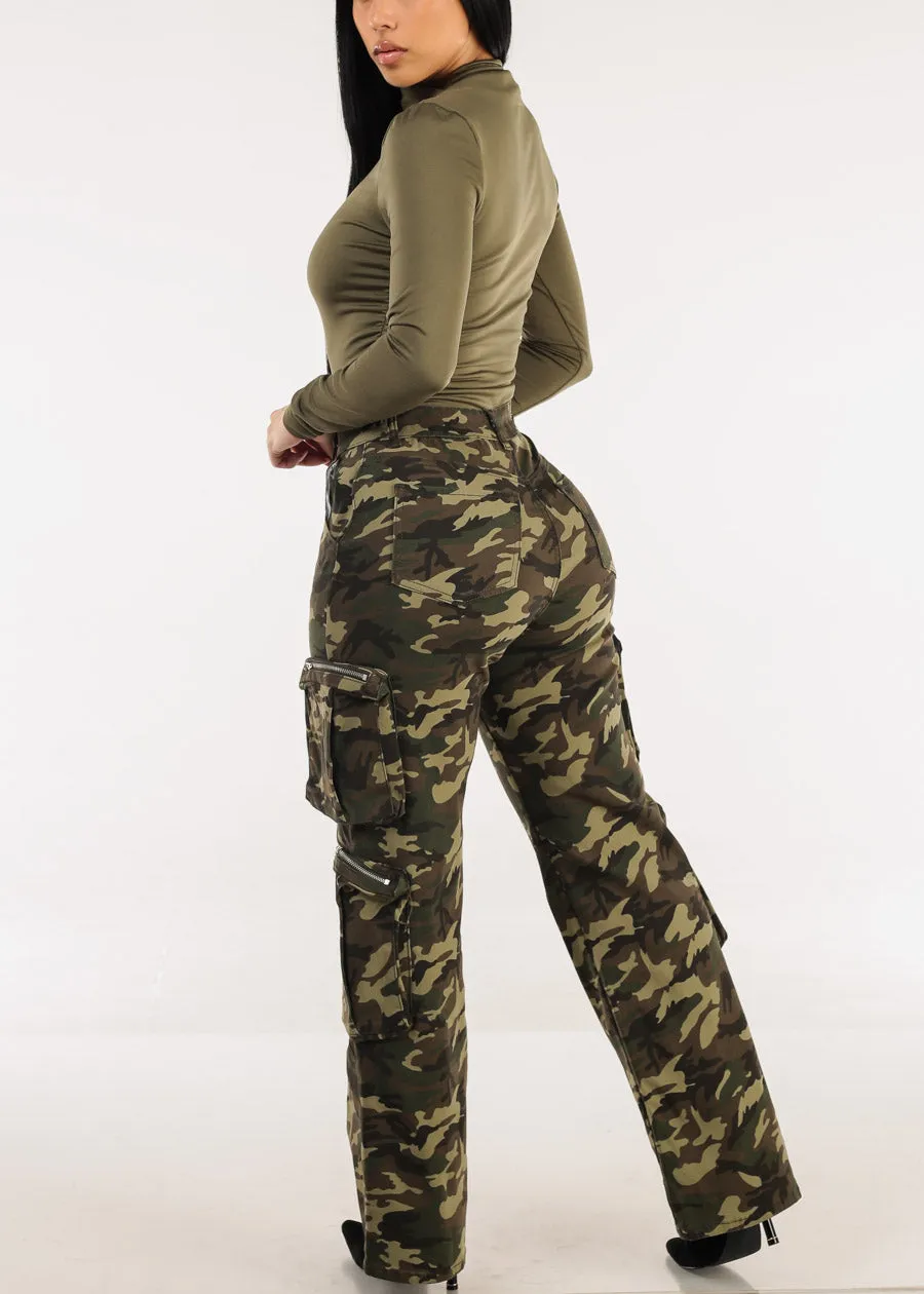 Hyper Stretch Camouflage Straight Wide Leg Pants sold by Moda product image thumbnail 5