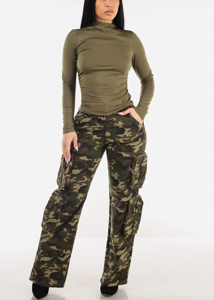 Hyper Stretch Camouflage Straight Wide Leg Pants sold by Moda product image thumbnail 2