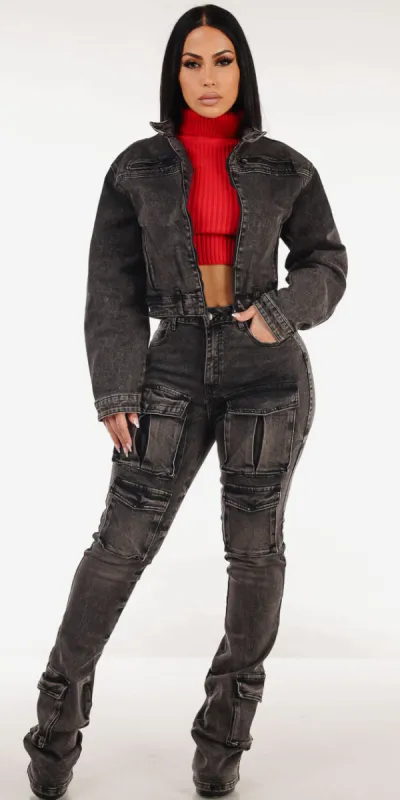 Biker Red Cargo Denim Trio sold by Moda