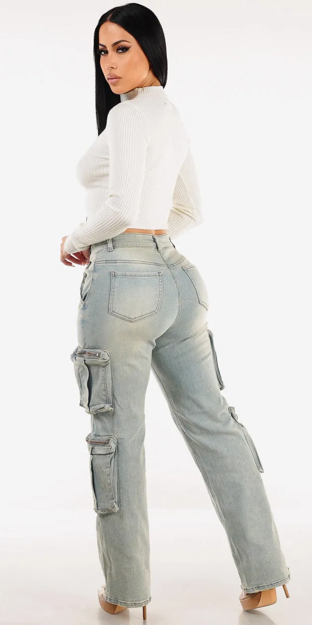 White Denim Cargo Set sold by Moda product image thumbnail 2