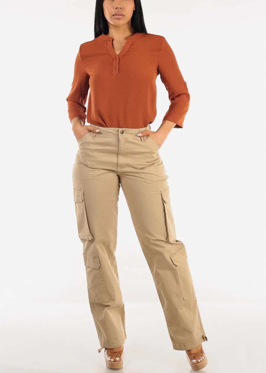 Quarter Sleeve Woven Blouse Rust sold by Moda product image thumbnail 2
