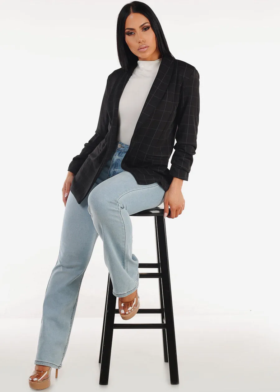 Long Sleeve Mock Neck Ruched Top White sold by Moda product image thumbnail 2