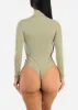 Turtleneck Long Sleeve Sweater Bodysuit Sage sold by Moda