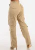 Super High Waist Straight Wide Leg Cargo Jeans Khaki sold by Moda