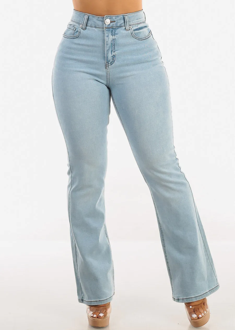 Super High Waist Butt Lift Bootcut Jeans Light Wash sold by Moda product image thumbnail 4