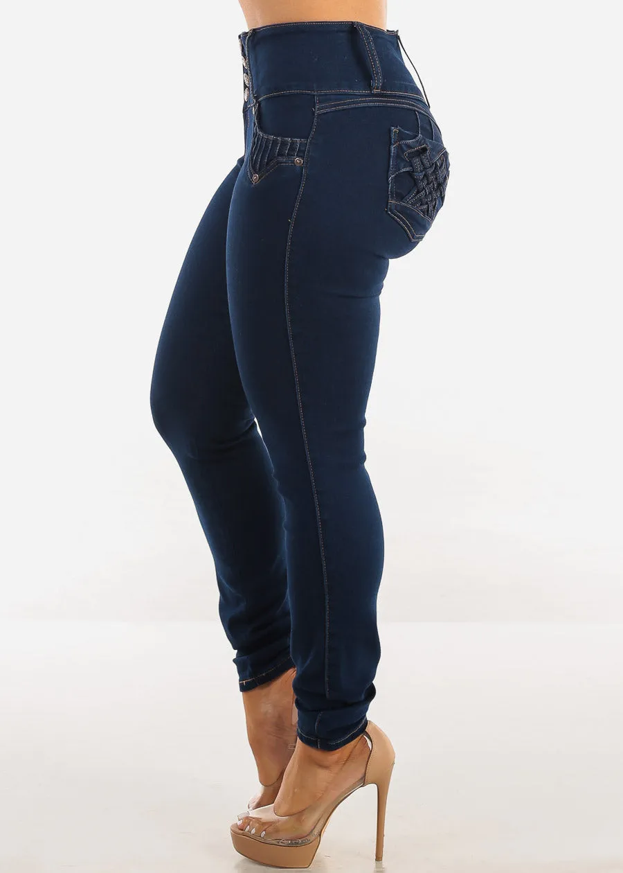 MX JEANS Butt Lift High Waist Dark Skinny Jeans sold by Moda product image thumbnail 4