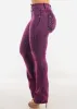MX JEANS Butt Lift High Waist Bootcut Jeans Purple Acid Wash sold by Moda