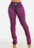 MX JEANS Butt Lift High Waist Bootcut Jeans Purple Acid Wash sold by Moda