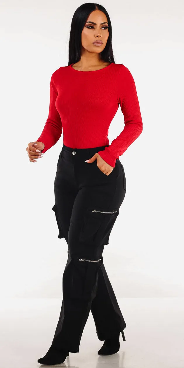 Red Stretch Cargo Pants Combo sold by Moda