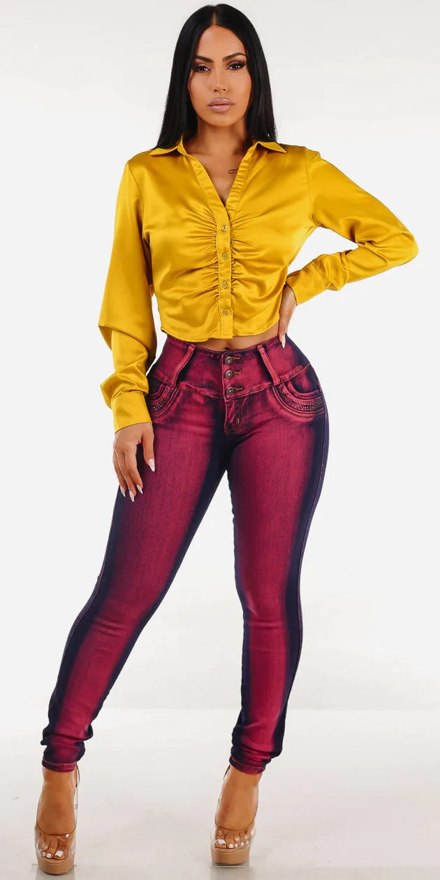 Satin Butt Lift Skinnies Look sold by Moda