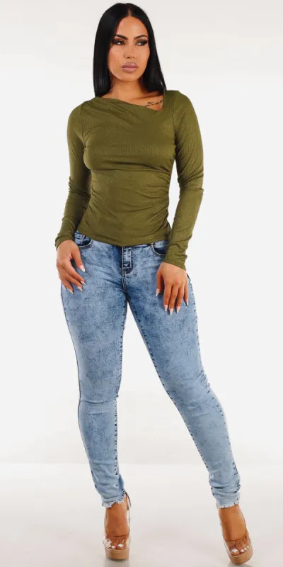Olive Butt Lift Skinnies Look sold by Moda