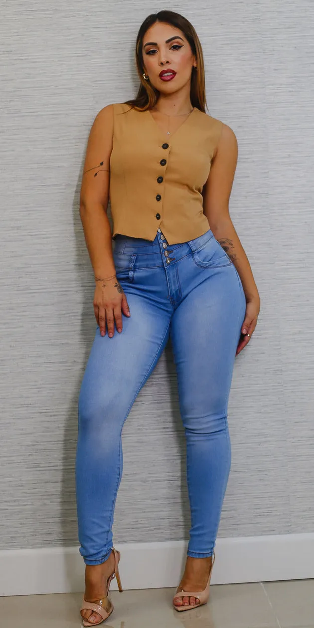 Sleeveless Butt Lift Skinnies Look sold by Moda