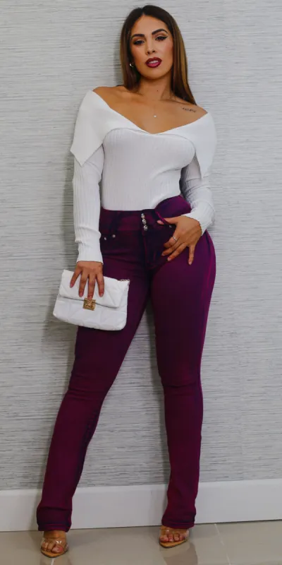 White Butt Lift Bootcut Set sold by Moda