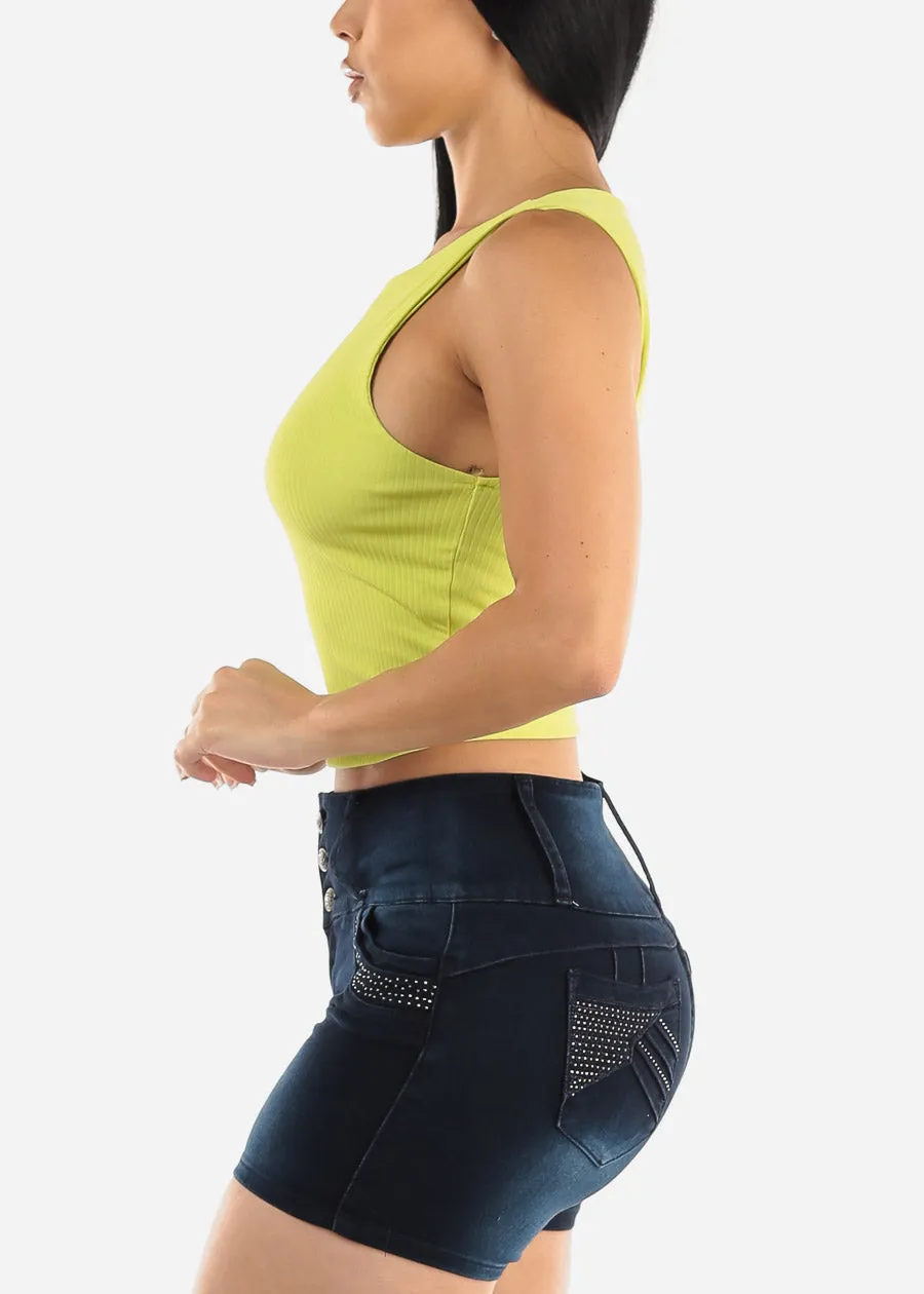 Sleeveless Round Neck Tank Top Neon Lime sold by Moda product image thumbnail 3