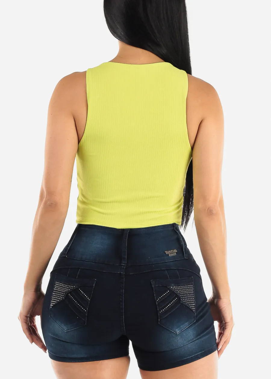 Sleeveless Round Neck Tank Top Neon Lime sold by Moda product image thumbnail 4