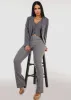 High Waist Stretch Bootcut Dress Pants Grey sold by Moda