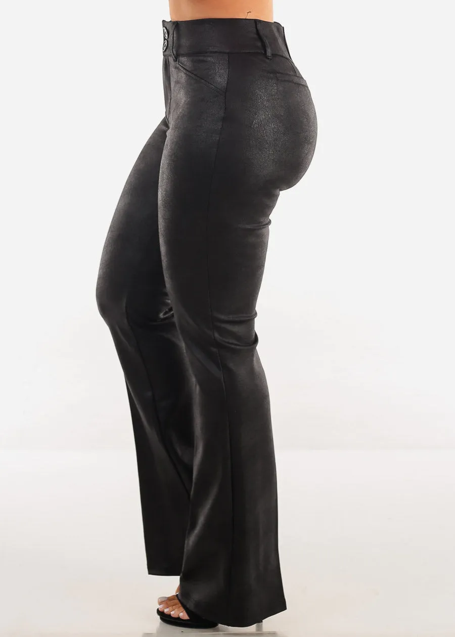 High Waist Coated Bootcut Dress Pants Black sold by Moda product image thumbnail 3
