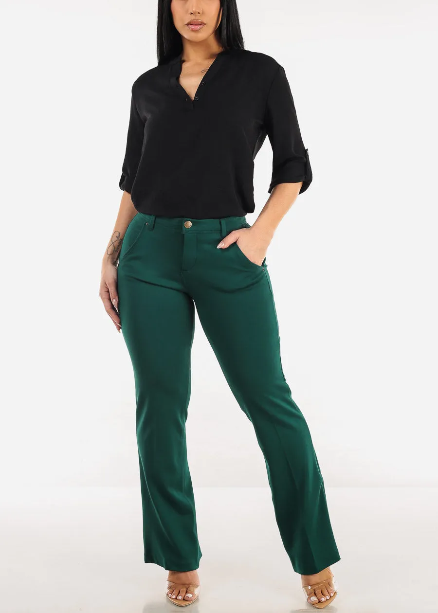 Butt Lifting High Waist Bootcut Dress Pants Hunter Green sold by Moda product image thumbnail 2