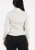 Long Sleeve Collared Button Down Blouse White sold by Moda