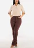High Waist Stretch Bootcut Dress Pants Brown sold by Moda