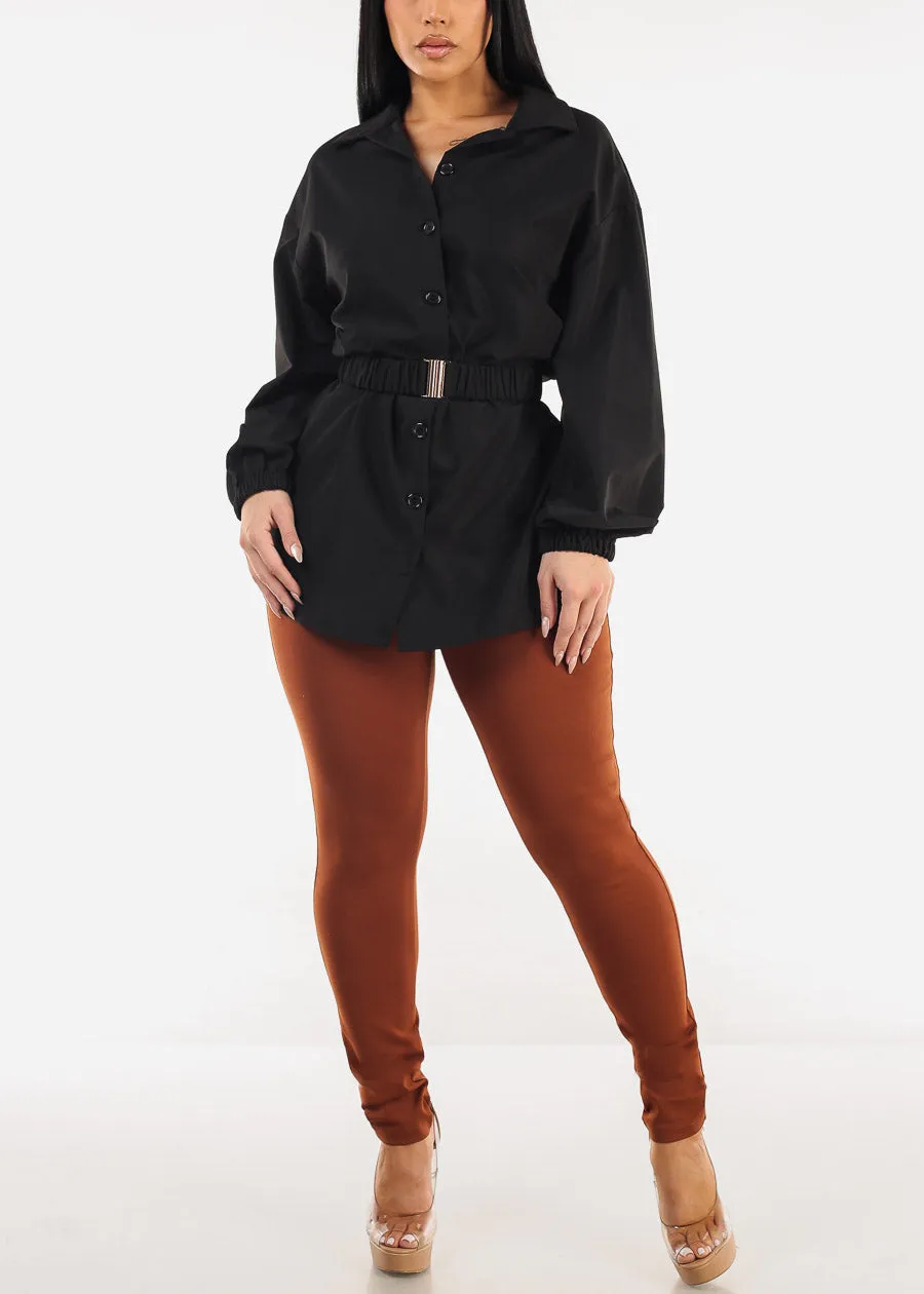 Super High Waist Stretch Skinny Pants Brown sold by Moda product image thumbnail 2