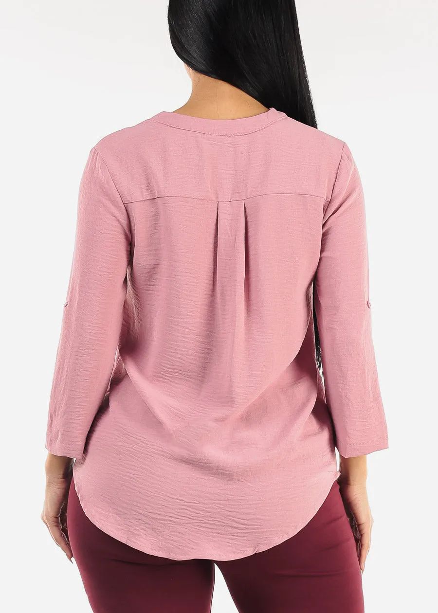 Quarter Sleeve Woven Blouse Mauve sold by Moda product image thumbnail 4