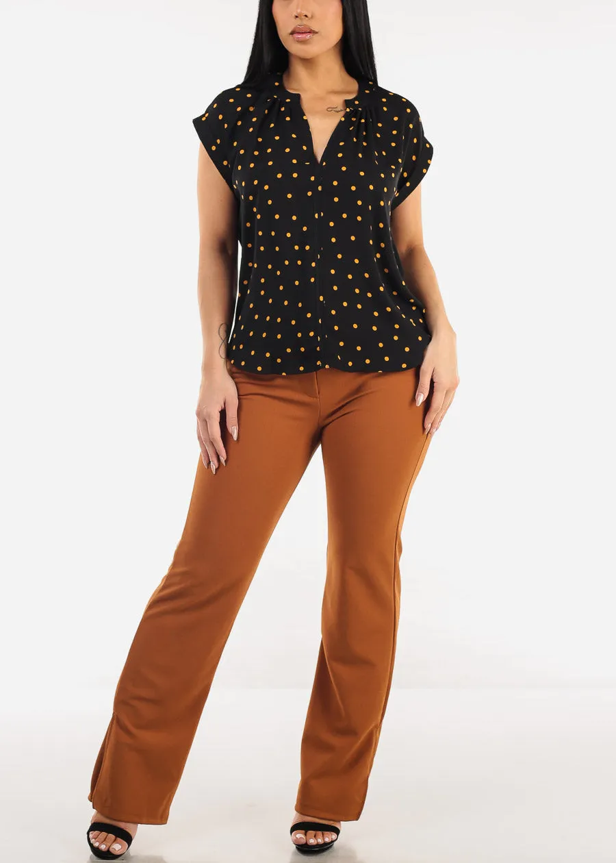 Short Sleeve Vneck Polka Dot Blouse Black sold by Moda product image thumbnail 2