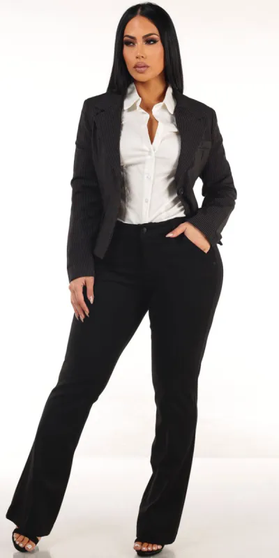 Black Stripe Bootcut Pants Trio sold by Moda